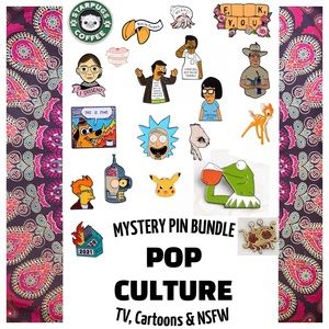 Pop Culture 4 PINS MYSTERY BUNDLE Cartoons TV Netflix Fans NSFW Quotes Bulk Set